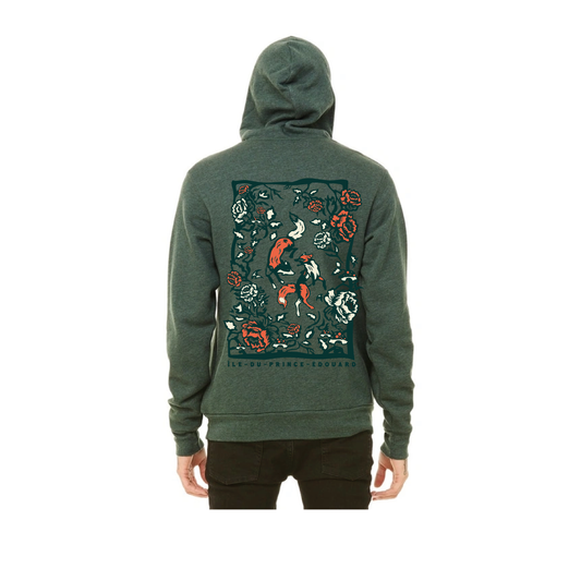 Green Heathered Fox Hoodie