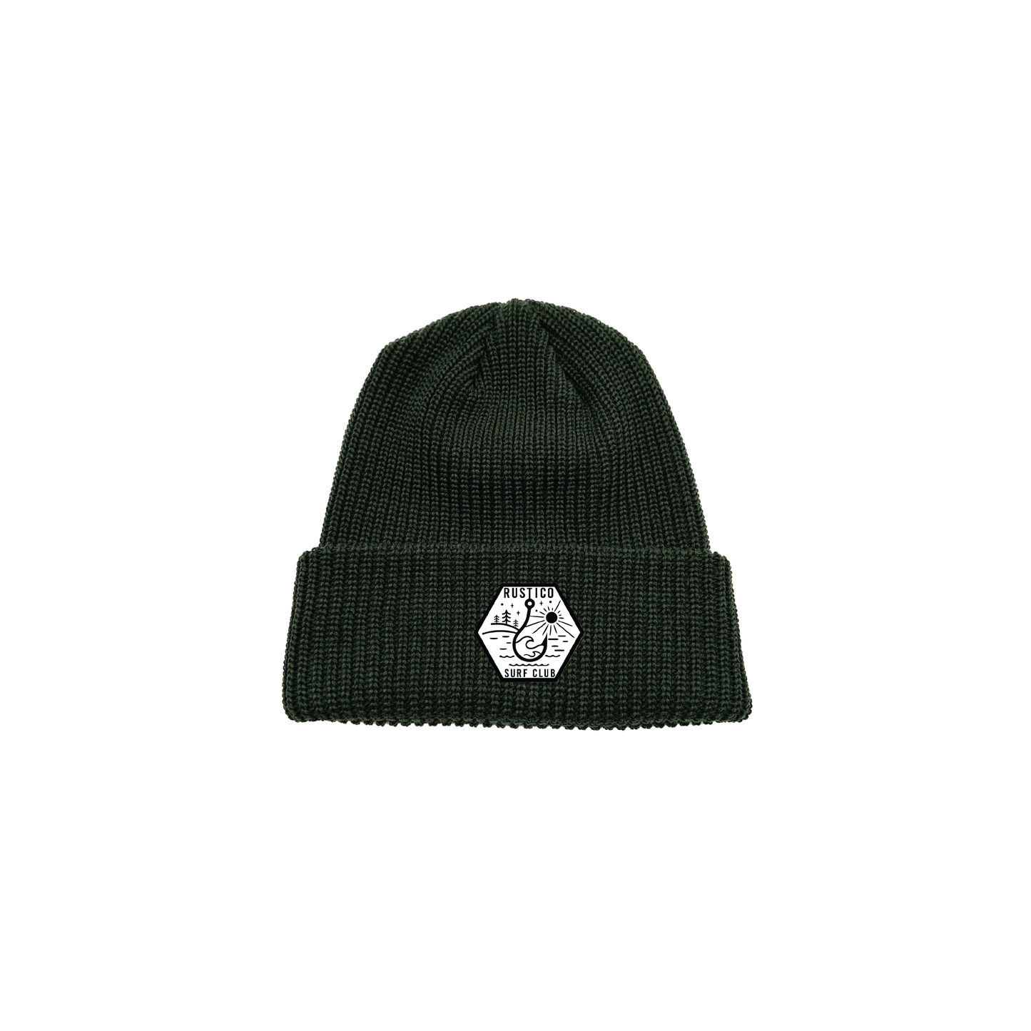 Forest Green Patch Beanie