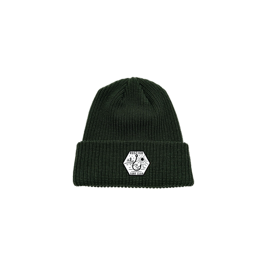 Forest Green Patch Beanie